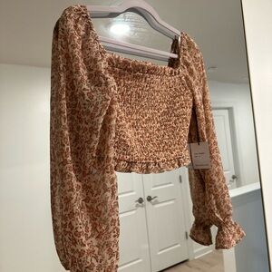 Japna Small Floral Smocked Women's Top